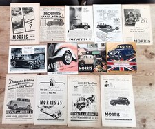 MORRIS VINTAGE CARS  - 1920s / 1930s  -  HUGE JOB LOT OF 13  ADVERTS - ORIGINAL