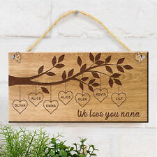 Personalised Wooden Family Tree Hanging Plaque Custom Any Name Family Sign Gift