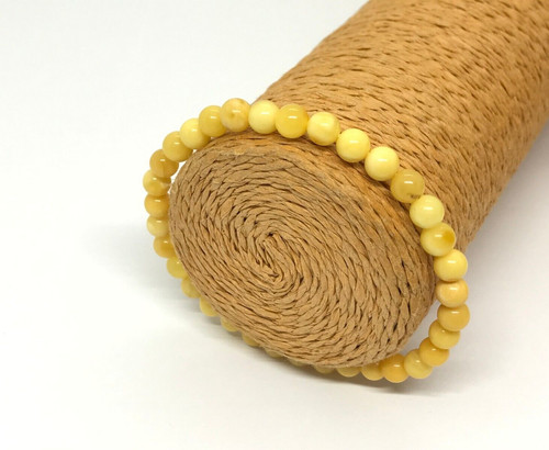 Amber bracelet round - amber,