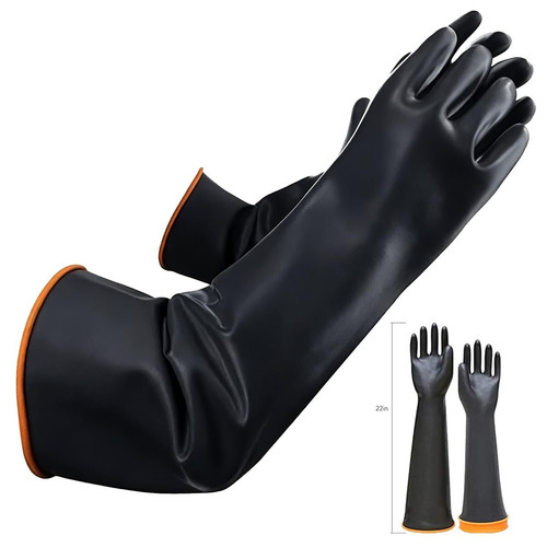 Long rubber gloves - 22",