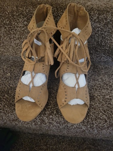 Womens tan faux suede - uk, 8