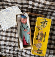 Pelham Puppet Queen in her yellow box with original  instructions