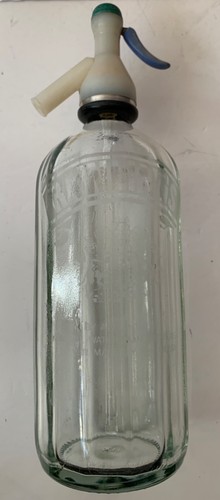 Vintage etched glass soda - etched,