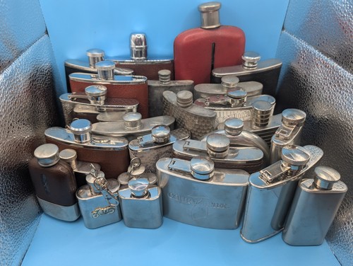 Hip flasks vintage assorted - hip,