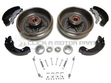 Rear 2 Brake Drums Shoes & Kit + 2 Fitted Wheel Bearings For Nissan Note 06-12