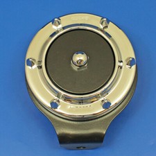 Vintage/Classic Car 'Altette' type horn with chrome rim - 12V, L shaped bracket