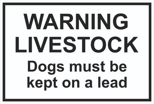 Livestock warning sign dogs - sign,