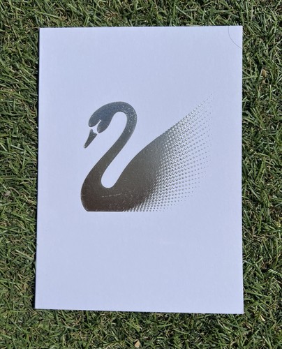 Swarovski silver swan card - swarovski,
