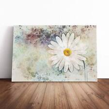 Beautiful White Daisy In Abstract Flowers Floral Canvas Wall Art Print Framed