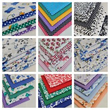 Floral 100% Cotton Fabric Fat Quarter Bundle 50x50cm Quilting Patchwork Material