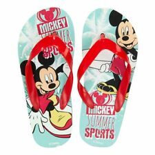 Kids Boys Licenced Mickey Mouse White Summer Flip Flops Outdoor Beach Footwear