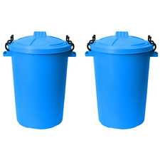 2 x 50L Dustbin Clip Lock Lid