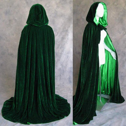 Velvet hooded cloak - velvet,