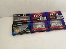Music Audio Cassette TDK FE90 Blank Tapes  NEW AND SEALED x 6