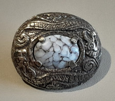 Vintage Miracle Brooch with Faux Agate Stone