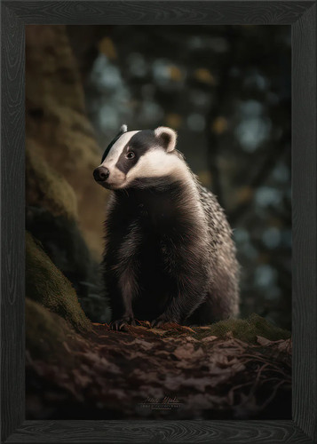 Beautiful badger framed - framed, wall