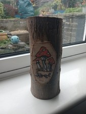 Autumn Aesthetic Mushrooms Pyrography Decorative Item