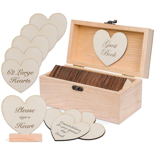 Large hearts wedding guestbook - hearts,