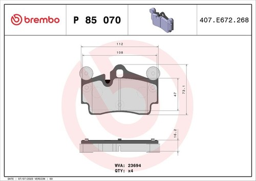 Brembo p85070 brake pad set - brake,