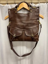Women's BLONDIE MANIA Brown Leather Satchel Bag - CG S38