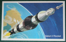SATURN V SPACE ROCKET   Vintage 1980's Space Exploration Card  EE13M
