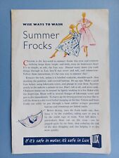 C1950s ADVERTISING LEAFLET FOR "LUX" SOAP FLAKES "SUMMER FROCKS"
