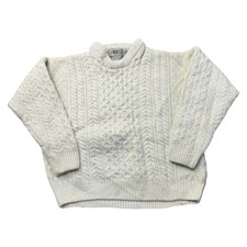 Vintage Aran Sweater Market Merino Wool Knit Jumper Fishermans Sweater Womens XS