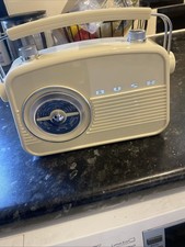 Bush Portable Radio Cream 1950s Style Retro Vintage - Tested Working With Cable
