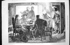 Original Old Antique Print