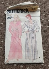 Butterick Sewing Pattern 6152 Misses Dressing Gown Robe & Belt Size 14 Vintage