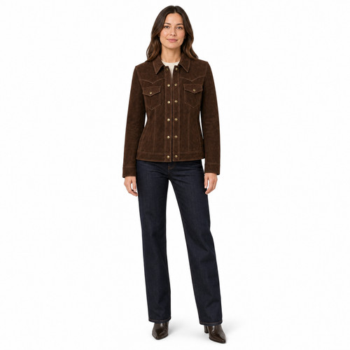 Women brown suede western - women's,