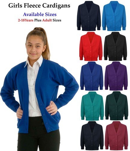 Girls school cardigan fleece - girls,