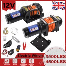 12V Electric Winches 3500lb 4500lbs UTV ATV Winch Synthetic Rope Wireless Remote