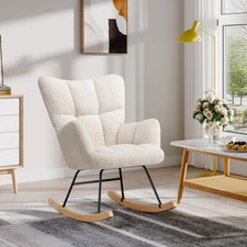 Lambswool Plush Rocking Chair