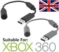 Xbox 360 Breakaway Cable USB Adapter Wired Controller Breakaway Lead Black/Grey