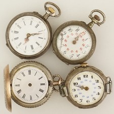 4x Silver Pocket Watch no