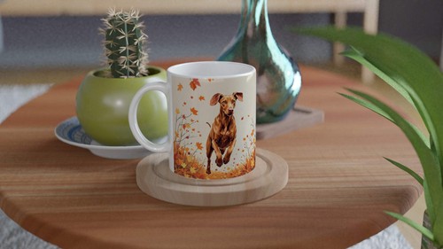 Vizsla autumn mug coffee - mug,