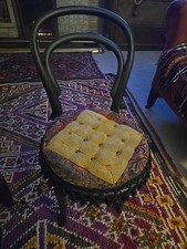 Victorian Childs Bentwood Chair Cafe Chair Upholstered Seat,