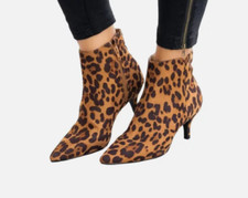 Womens Ankle Boots Low Mid Kitten Heel Work OL Pointed Toe Booties Shoes Size~