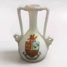 Lovely  Vintage  China Crested Ware Vase ( EBBW  VALE Moto )