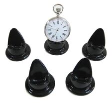 job lot of 5 Mini BLACK Ceramic Pocket watch stands, watch display stands.