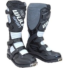 Adult Wulfsport MX Motorcycle Motocross Quad Wulf Orca Leather Blk/White Boot  T