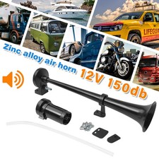 12V 150DB Car Air Horns Chrome Single Trumpet Truck Air Horn with Compressor UK