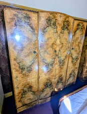 Art Deco Triple Wardrobe Figured Walnut Closet Walnut 1930s (Whole Set Available