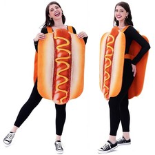 Adult Hot Dog Costume Masquerade Fancy Dress Unisex Portable Comfortable Cosplay