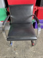 Knoll Studio  Mies Van Der Rohe Flat Bar Brno Black Leather