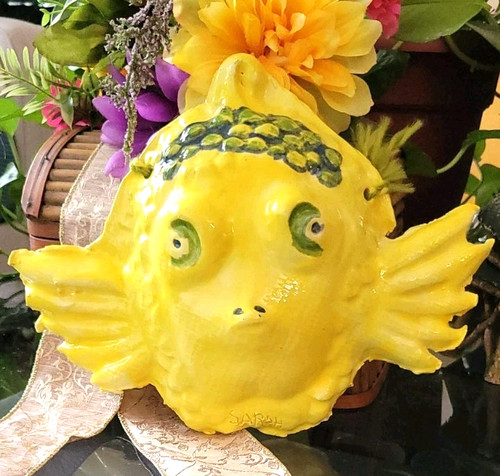 Puffer fish hanging sculpture - puffer,