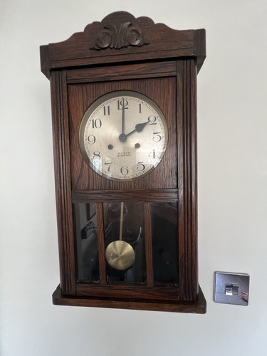Art deco clock - clock, cased