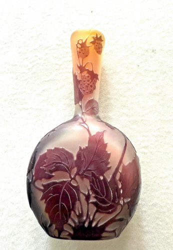 Galle cameo vase with black - cameo,