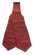 Vintage TOOTAL Black Label 1950s 1960s Cravat Ascot Burgundy Multi Paisley